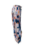 High Waist Print Ruffles Loose Pants LSD-2799