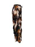 High Waist Print Ruffles Loose Pants LSD-2799