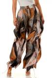 High Waist Print Ruffles Loose Pants LSD-2799