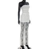 Solid Color Lace Patchwork Split Jumpsuit MXBF-D26JP093