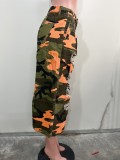 Camouflage Print Loose Holes Jeans ORY-5279