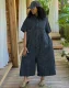Short Sleeve Single Breated Button Denim Jumpsuit GAKF-60211