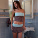 Polka Dot Print Contrast Color Two Piece Skirts Set GLAG-S5C20905G