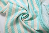 Stripe Halterneck V Neck Short Suit XEF-K6S08515A