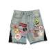 Embroidered Patchwork Denim Shorts GZLX-2024