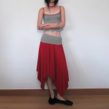 Sling Tank Top Irregular Long Skirt Suit XEF-K6S09935A