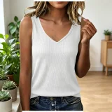 V Neck Knits Sleeveless Tank Top GYZY-9033