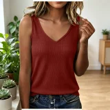 V Neck Knits Sleeveless Tank Top GYZY-9033