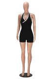 Contrast Color Backless Romper GXYF-H0501