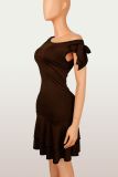 Pleats Double-Layer Ruffles Mini Dress GXIY-K25L1778