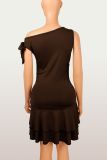 Pleats Double-Layer Ruffles Mini Dress GXIY-K25L1778