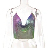 Metal Sequins Halterneck Tank Top GZYY-6008