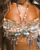 Colored Gemstone Halter Chain Tank Top GZYY-B25266