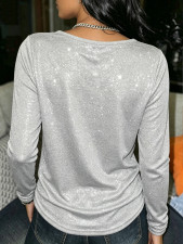 Sequin Long Sleeve T Shirt SH-391588