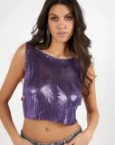 Sleeveless Sequin T Shirt GZYY-J24338
