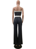 Contrast Color Stripe Two Piece Pants Set QODY-6078