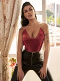 Metal Sequins Halterneck Tank Top GZYY-6008