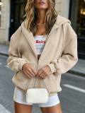 Plus Size Solid-Color Thickened Hoodie Coat SSNF-2021852A