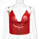 Metal Sequins Halterneck Tank Top GZYY-6008
