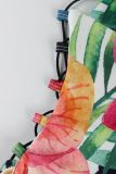 Contrast Color Print Sling Mini Dress YWXS-K25L1395