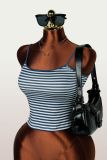 Stripe Print Contrast Color Tank Tops YWXS-K26L2309
