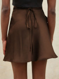 Solid Color Tie Up Skirt YWXS-K25L1883