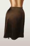 Solid Color Tie Up Skirt YWXS-K25L1883