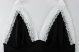 Lace Patchwork Backless Seventh Jumpsuit YWXS-K26L2255