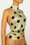 Polka Dots Print Sleeveless Tops YWXS-K26L2376