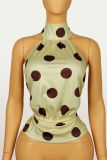 Polka Dots Print Sleeveless Tops YWXS-K26L2376