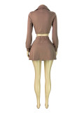 Zipper Long Sleeve Drawstring Top Skirts Suit(safety pants) CH-26027