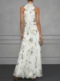 Halterneck Print Bow-tie Long Dress GWDS-260511