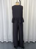 Casual Sleeveless Vest Two Piece Pants Set GWDS-260508