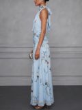 Halterneck Print Bow-tie Long Dress GWDS-260511