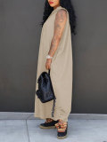 Sport Hooded Sleeveless Maxi Dress QYMF-61008