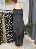 Plus Size Lace Patchwork Sling Maxi Dress GAWE-6760