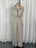 Sleeveless Zipper Slim Jumpsuit GWDS-260212
