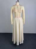 Solid Color Tie Up Long Skirt GCNE-75291