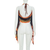 Print Halterneck Backless Top MXBF-Y26TP227