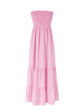 Solid Color Ruched Tube Top Maxi Dress HNIF-MC026
