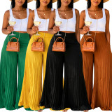 Solid Color Press Pleated Loose Pants HNIF-HN108