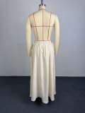 Solid Color Tie Up Long Skirt GCNE-75291
