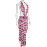 Print Backless Tie Up Jumpsuit GDSF-J26JP199