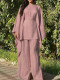 Solid Color Bat Sleeve Loose Casual Pants Suit HNIF-MC004