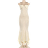 Solid Color Spaghetti Straps Fashtail Dress XEF-K6D07680A