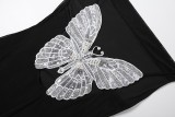 V Neck Butterfly Backless Sling Maxi Dress XEF-K6D09083A