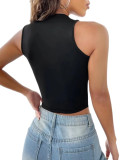 Hollow Out Sleeveless Tank Tops GLAX-90511