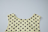 Polka Dot Print Backless Top Two Piece Pants Set LJSF-S6421503X