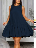 Sleeveless Solid Color Mini Dress GSRX-886