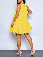 Sleeveless Solid Color Mini Dress GSRX-886